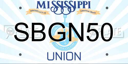 SBGN50 Mississippi License Plate