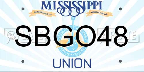 SBGO48 Mississippi License Plate