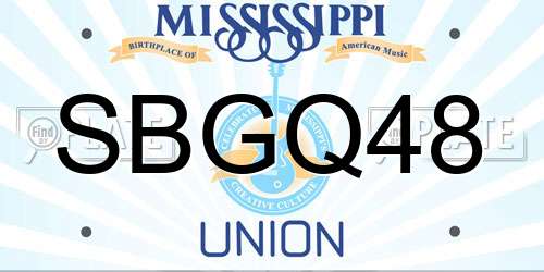 SBGQ48 Mississippi License Plate