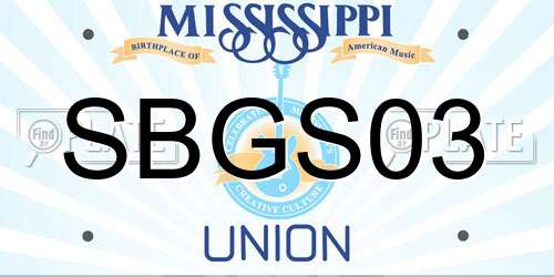 SBGS03 Mississippi License Plate