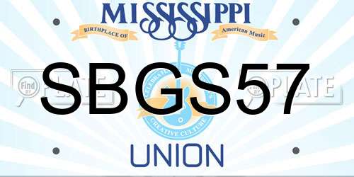 SBGS57 Mississippi License Plate