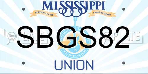 SBGS82 Mississippi License Plate