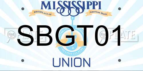 SBGT01 Mississippi License Plate