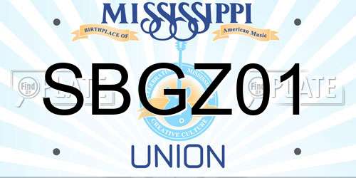 SBGZ01 Mississippi License Plate