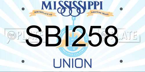 SBI258 Mississippi License Plate
