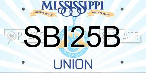 SBI25B Mississippi License Plate