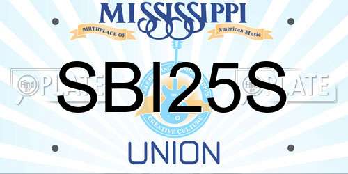 SBI25S Mississippi License Plate