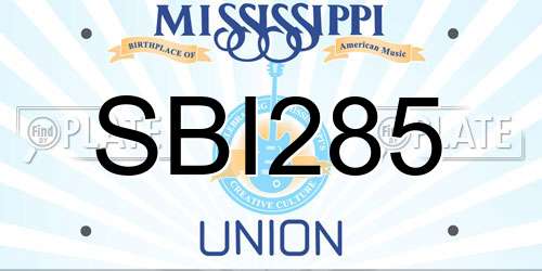 SBI285 Mississippi License Plate