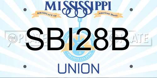 SBI28B Mississippi License Plate