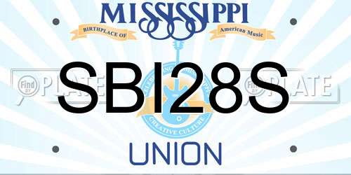 SBI28S Mississippi License Plate
