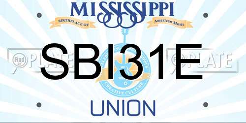 SBI31E Mississippi License Plate