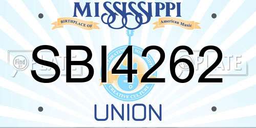 SBI4262 Mississippi License Plate