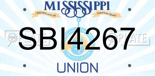 SBI4267 Mississippi License Plate