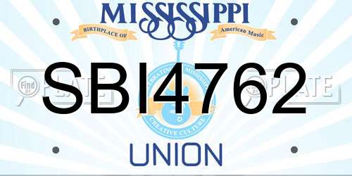 SBI4762 Mississippi License Plate