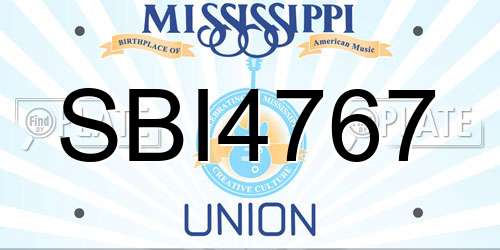 SBI4767 Mississippi License Plate