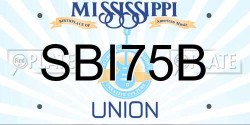 SBI75B Mississippi License Plate