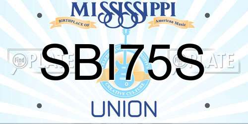 SBI75S Mississippi License Plate