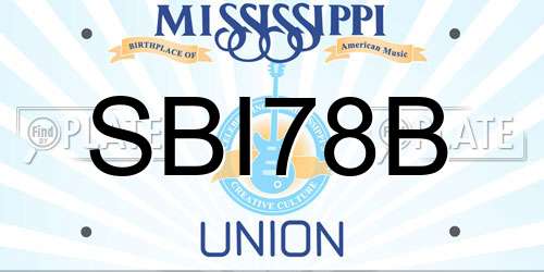 SBI78B Mississippi License Plate