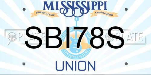 SBI78S Mississippi License Plate