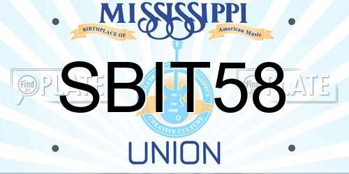 SBIT58 Mississippi License Plate