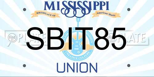 SBIT85 Mississippi License Plate