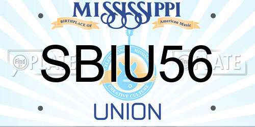 SBIU56 Mississippi License Plate