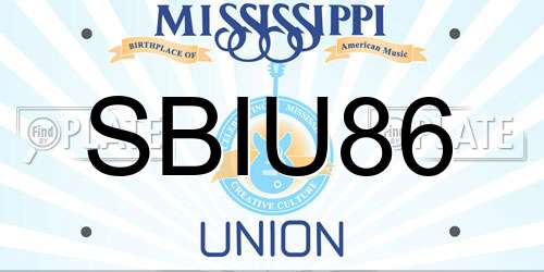 SBIU86 Mississippi License Plate