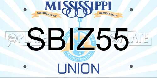 SBIZ55 Mississippi License Plate