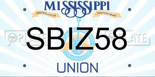 SBIZ58 Mississippi License Plate