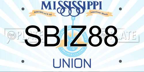 SBIZ88 Mississippi License Plate