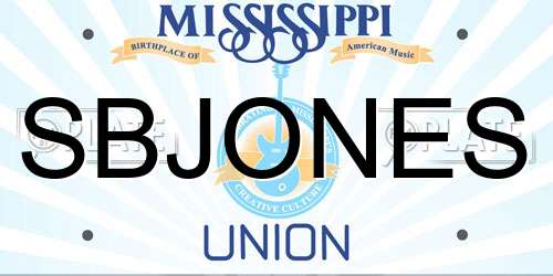 SBJONES Mississippi License Plate