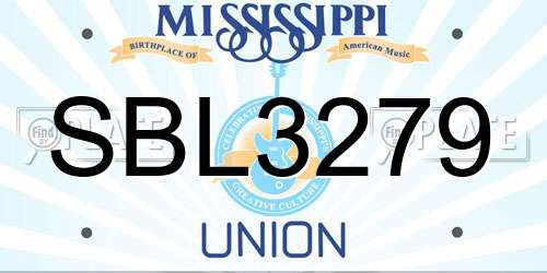 SBL3279 Mississippi License Plate
