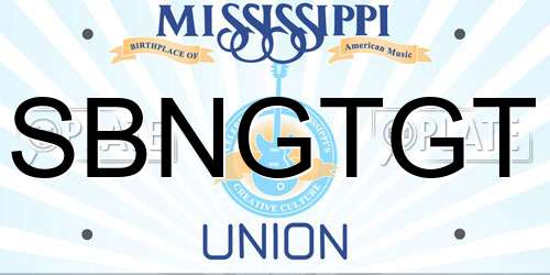 SBNGTGT Mississippi License Plate