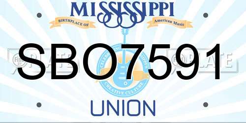 SBO7591 Mississippi License Plate