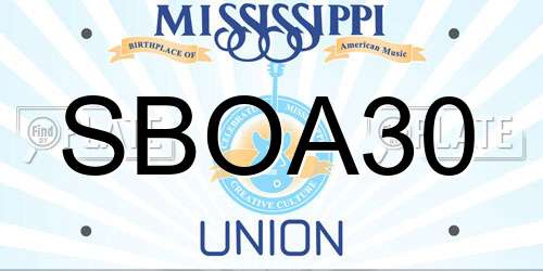 SBOA30 Mississippi License Plate