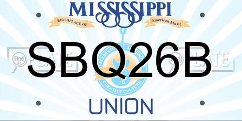 SBQ26B Mississippi License Plate