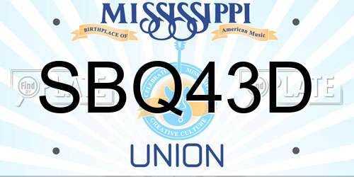 SBQ43D Mississippi License Plate