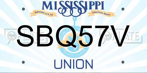 SBQ57V Mississippi License Plate