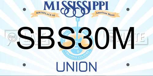 SBS30M Mississippi License Plate