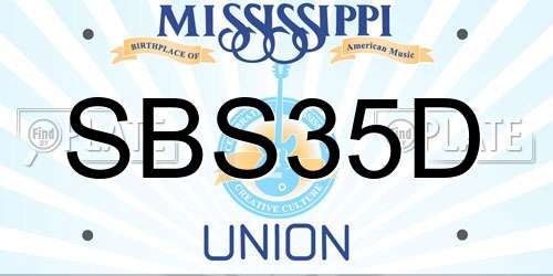 SBS35D Mississippi License Plate