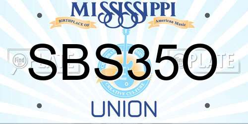 SBS35O Mississippi License Plate