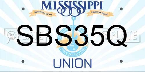 SBS35Q Mississippi License Plate