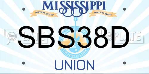 SBS38D Mississippi License Plate