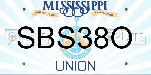 SBS38O Mississippi License Plate
