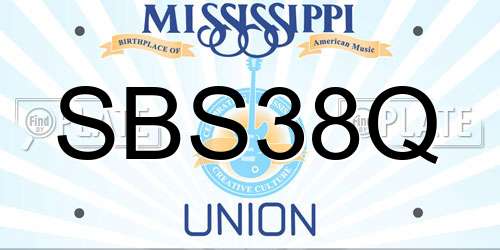 SBS38Q Mississippi License Plate