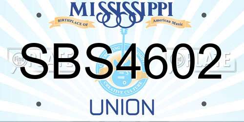 SBS4602 Mississippi License Plate