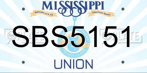 SBS5151 Mississippi License Plate