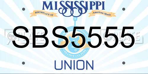 SBS5555 Mississippi License Plate