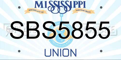 SBS5855 Mississippi License Plate