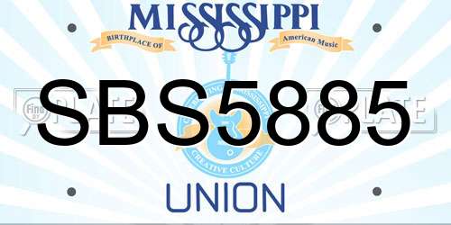 SBS5885 Mississippi License Plate
